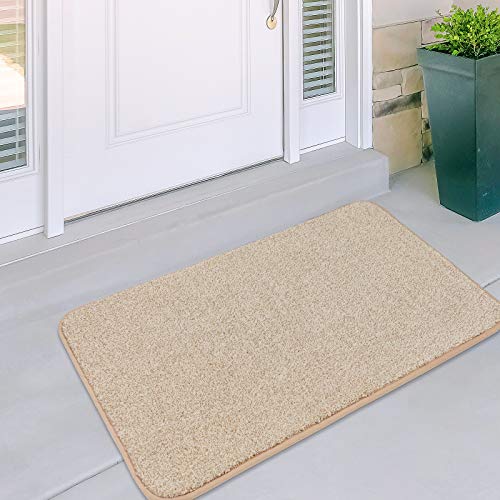 MAYSHINE Rutschfeste Fußmatte, Super Absorbiert Schlamm Schmutzfangmatten, Eingangsteppich Schuhe Schaber Boden Indoor Outdoor, Maschinenwaschbar, 60x100cm Beige von MAYSHINE