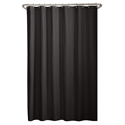 Maytex Mikrofaser Vorhang für die Dusche/rutschsicher, Polyester, schwarz, Shower Curtain Liner von Maytex