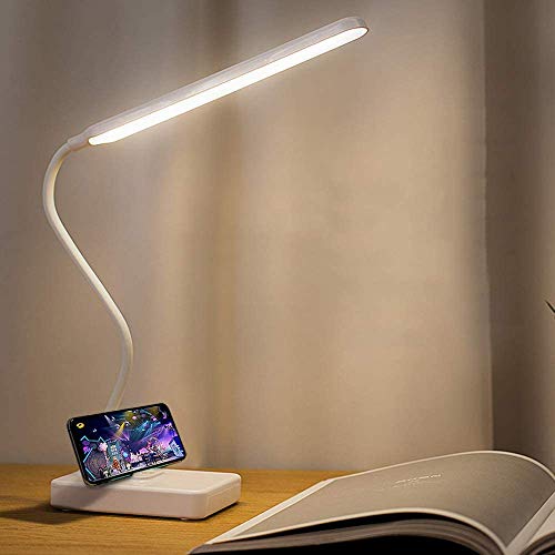 MAYTHANK LED-Schreibtischlampe, kabellos, wiederaufladbar, USB, Akku, 2000 mAh, Touchscreen, dimmbar, Intensität 3 Farben, tragbar, Leselampe, Buchlampe, Batterie, Tischbatterie, Kinder, Schlafzimmer, von MAYTHANK