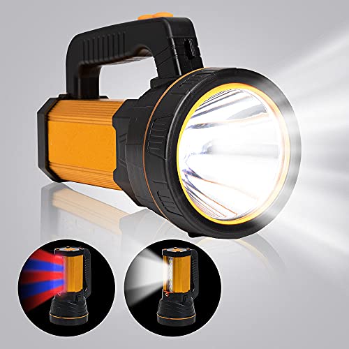 MAYTHANK Extrem helle Taschenlampe Led USB C Aufladbar mit Ladekabel, Groß Starke Handscheinwerfer Gross Batterie 10000mah,Handlampe 10000 Lumen Akku Flashlight Super helle,mit Griff Tragegurt von MAYTHANK