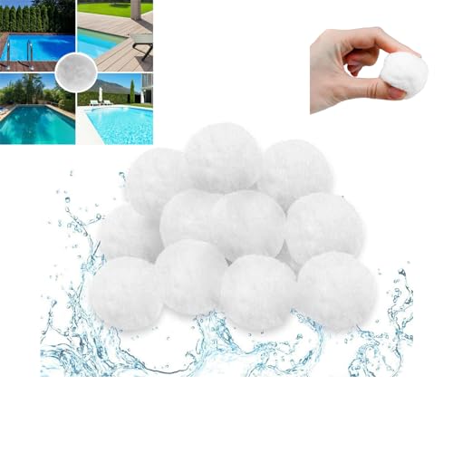 MAYTIIMO 700g Pool Filterbälle für Sandfilteranlage, ersetzen 25kg Filtersand Filterballs Poolzubehör für Aquarium Poolzubehör Pool Filter Schwimmbad Filterpumpe, Weiß von MAYTIIMO