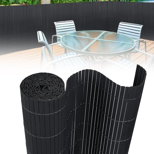 MAYTIIMO PVC Sichtschutzmatte Sichtschutzzaun mit Kabelbindern Balkon Sichtschutz Wetterfest UV-beständig für Garten Balkon Terrasse (120x300cm, Anthrazit) von MAYTIIMO