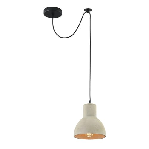 Designer Beton Pendelleuchte Broni Loft, übermalbarer Schirm in grauer Farbe, schwarzes Kabel, Höhenverstellbar, 1-flammig, exkl. E27 60W, 220-240V für Küche, Schlafzimmer von MAYTONI DECORATIVE LIGHTING