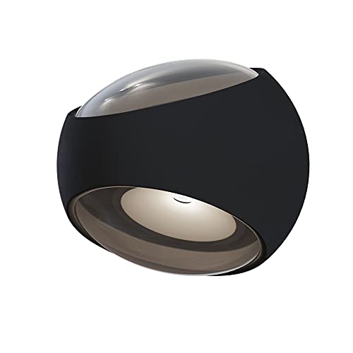 LED Moderne Wandleuchte Up & Down, Runde, für Außen, IP54, aus Aluminium, Anthrazit, Geometrisch Design, für Garten, Hauswand, Treppe, Garage, LED inklusive 3000K 6W warmweiß von MAYTONI DECORATIVE LIGHTING