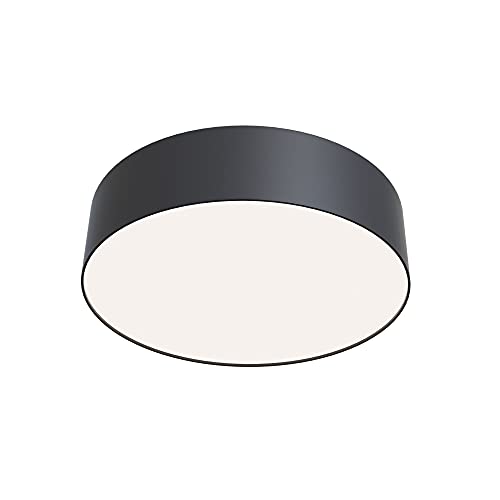 MAYTONI DECORATIVE LIGHTING Flach LED-Deckenleuchte Zon aus Aluminium und Kunststoff, Rund, Schwarz, Modernes Design, Kompakt, LED inklusiv 4000K, 32W für Schlafzimmer, Wohnzimmer, Esszimmer, Küche von MAYTONI DECORATIVE LIGHTING