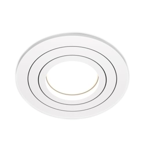 MAYTONI DECORATIVE LIGHTING Flacher Einbaustrahler ATOM - Aluminium in Weiß - Schwenkbar 30 Grad - Exklusive 1 x GU10 (50W) - Modernes Downlight für Deckeneinbau von MAYTONI DECORATIVE LIGHTING