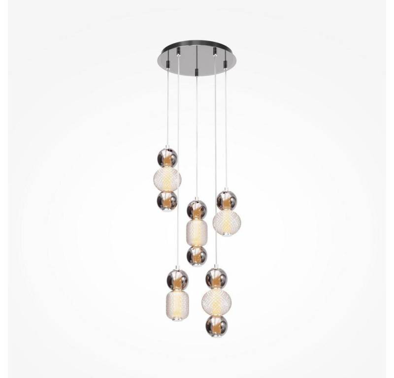 MAYTONI DECORATIVE LIGHTING LED Pendelleuchte Drop, Farbe: Chrom, Ausführung: 5-flammig, Ja, fest verbaut, Warmweiß von MAYTONI DECORATIVE LIGHTING