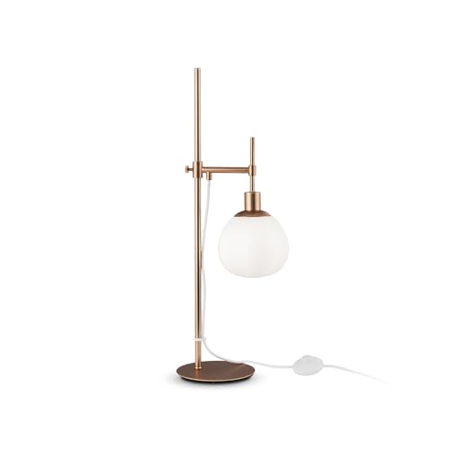 MAYTONI DECORATIVE LIGHTING Moderne Tischlampe Erich Schreibtischlampe, Glaskugel, Mattglas weiß, Bronze, höhenverstellbar, mit Schalter für Wohnzimmer und Büro exkl. 1 XE14 40W von MAYTONI DECORATIVE LIGHTING