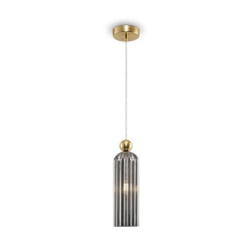 MAYTONI DECORATIVE LIGHTING Pendelleuchte Antic - Metallbeschläge in Gold - Glasschirme in Grau - E14x1, 40W exkl. IP20 - Stilvolle Beleuchtung für Küche, Schlafzimmer, Büro, Hotel, Wohnzimmer von MAYTONI DECORATIVE LIGHTING