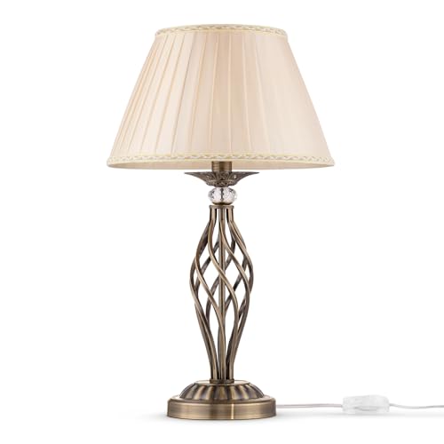 MAYTONI DECORATIVE LIGHTING Tischlampe Tischlampe Nachttischlampe Klassischer Stil Chic Bronzefarbenes Metallgestell mit Kristall verziert 1 Glühbirne nicht inbegriffen 40 W E14 220V -240V von MAYTONI DECORATIVE LIGHTING