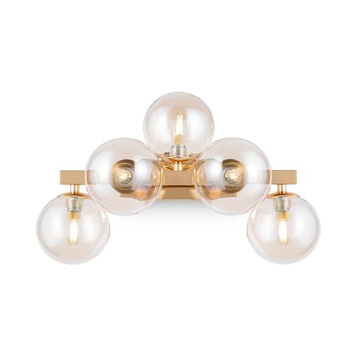 Maytoni MOD547WL-05G Modern Dallas Wandleuchte, Gold/Bernstein von MAYTONI DECORATIVE LIGHTING