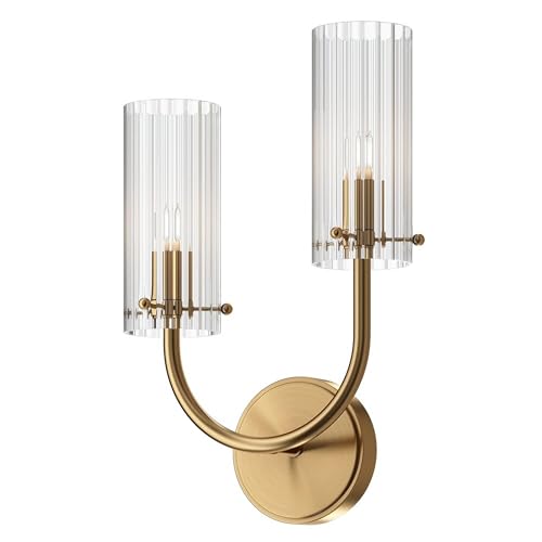 Maytoni Arco Moderne Wandlampe, Wandleuchte, 2-flammig, Messing, Glasschirm, für Wohnzimmer, Schlafzimmer, Flur 2 X G9 40W nicht inkl. von MAYTONI DECORATIVE LIGHTING