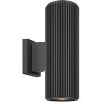 Außenwandlampe schwarz Up Down Haustürleuchte Fassadenlampe 2 flammig Gartenlampe, Metall, 2x E27, DxH 9,5 x 26 cm von MAYTONI