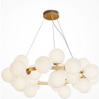 Dallas Moderne 25-flammige Kugel-Pendel-Deckenleuchte Gold, Schirm mattweiß, G9 - Maytoni Dallas Moderne 25-flammige Kugel-Pendel-Deckenleuchte Gold, Schirm mattweiß, G9 - Maytoni von MAYTONI