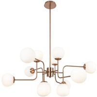 Maytoni Erich Moderne mehrarmige Pendelleuchte, Deckenleuchte, Gold, 12 x E14, weißer Schirm Maytoni Erich Moderne mehrarmige Pendelleuchte, Deckenleuchte, Gold, 12 x E14, weißer Schirm von MAYTONI