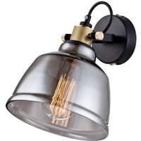 Irving Wandleuchte Schwarz mit Glasschirm, 1 Licht, E27 von MAYTONI