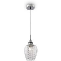 Pendellampe Pendelleuchte Hängelampe Hängeleuchte Esszimmerlampe Nickel Glas E14 von MAYTONI