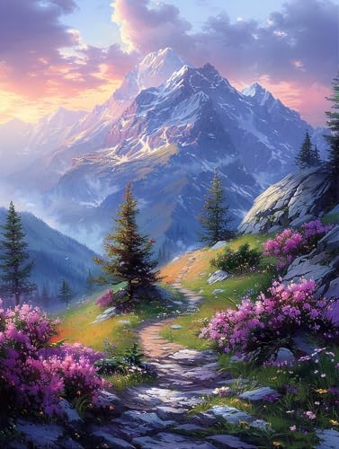 5D Diamond Painting Berg, Diamond Painting Erwachsene Baum, DIY Basteln Erwachsene, Full Diamant Kunst Malerei Stickerei Kreuzstich Set, Zimmer Deko und Wanddekor, Als Geschenke 30x40cm X-9913 von MAYUPEOU
