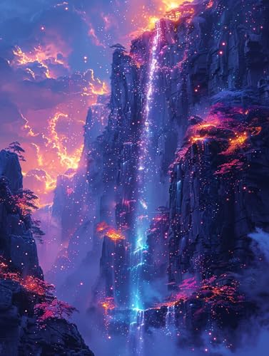 5D Diamond Painting Berg, Diamond Painting Erwachsene Rivers, DIY Basteln Erwachsene, Full Diamant Kunst Malerei Stickerei Kreuzstich Set, Zimmer Deko und Wanddekor, Als Geschenke 50x65cm 9-6057 von MAYUPEOU