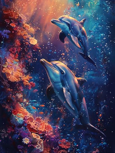 5D Diamond Painting Delphin, Diamond Painting Erwachsene Pflanzen, DIY Basteln Erwachsene, Full Diamant Kunst Malerei Stickerei Kreuzstich Set, Zimmer Deko und Wanddekor, Als Geschenke 60X80cm 4-4483 5D Diamond Painting Delphin, Diamond Painting Erwachsene Pflanzen, DIY Basteln Erwachsene, Full Diamant Kunst Malerei Stickerei Kreuzstich Set, Zimmer Deko und Wanddekor, Als Geschenke 60X80cm 4-4483 von MAYUPEOU