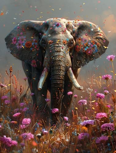 5D Diamond Painting Elefant, Diamond Painting Erwachsene Blume, DIY Basteln Erwachsene, Full Diamant Kunst Malerei Stickerei Kreuzstich Set, Zimmer Deko und Wanddekor, Als Geschenke 60X80cm 1-3187 5D Diamond Painting Elefant, Diamond Painting Erwachsene Blume, DIY Basteln Erwachsene, Full Diamant Kunst Malerei Stickerei Kreuzstich Set, Zimmer Deko und Wanddekor, Als Geschenke 60X80cm 1-3187 von MAYUPEOU