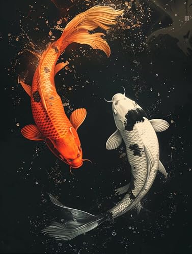 5D Diamond Painting Fisch, Diamond Painting Erwachsene Abstrakt, DIY Basteln Erwachsene, Full Diamant Kunst Malerei Stickerei Kreuzstich Set, Zimmer Deko und Wanddekor, Als Geschenke 30x40cm A-6911 von MAYUPEOU