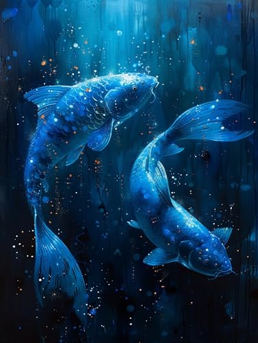 5D Diamond Painting Fisch, Diamond Painting Erwachsene Traum, DIY Basteln Erwachsene, Full Diamant Kunst Malerei Stickerei Kreuzstich Set, Zimmer Deko und Wanddekor, Als Geschenke 40X50cm B-7073 von MAYUPEOU
