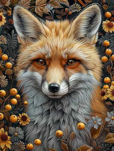 5D Diamond Painting Fuchs, Diamond Painting Erwachsene Pflanzen, DIY Basteln Erwachsene, Full Diamant Kunst Malerei Stickerei Kreuzstich Set, Zimmer Deko und Wanddekor, Als Geschenke 60X70cm R-7178 5D Diamond Painting Fuchs, Diamond Painting Erwachsene Pflanzen, DIY Basteln Erwachsene, Full Diamant Kunst Malerei Stickerei Kreuzstich Set, Zimmer Deko und Wanddekor, Als Geschenke 60X70cm R-7178 von MAYUPEOU