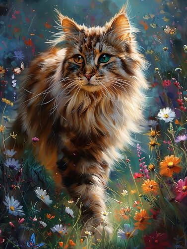 5D Diamond Painting Katze, Diamond Painting Erwachsene Blume, DIY Basteln Erwachsene, Full Diamant Kunst Malerei Stickerei Kreuzstich Set, Zimmer Deko und Wanddekor, Als Geschenke 30x40cm 2-8843 5D Diamond Painting Katze, Diamond Painting Erwachsene Blume, DIY Basteln Erwachsene, Full Diamant Kunst Malerei Stickerei Kreuzstich Set, Zimmer Deko und Wanddekor, Als Geschenke 30x40cm 2-8843 von MAYUPEOU