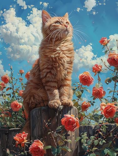 5D Diamond Painting Katze, Diamond Painting Erwachsene Blume, DIY Basteln Erwachsene, Full Diamant Kunst Malerei Stickerei Kreuzstich Set, Zimmer Deko und Wanddekor, Als Geschenke 50x65cm M-8389 5D Diamond Painting Katze, Diamond Painting Erwachsene Blume, DIY Basteln Erwachsene, Full Diamant Kunst Malerei Stickerei Kreuzstich Set, Zimmer Deko und Wanddekor, Als Geschenke 50x65cm M-8389 von MAYUPEOU