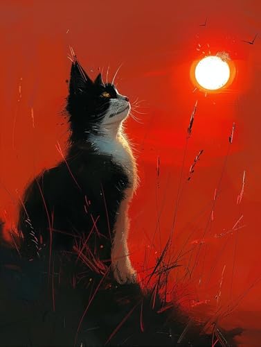5D Diamond Painting Katze, Diamond Painting Erwachsene Sonnenuntergang, DIY Basteln Erwachsene, Full Diamant Kunst Malerei Stickerei Kreuzstich Set, Zimmer Deko und Wanddekor Geschenke 60X70cm 8-8834 5D Diamond Painting Katze, Diamond Painting Erwachsene Sonnenuntergang, DIY Basteln Erwachsene, Full Diamant Kunst Malerei Stickerei Kreuzstich Set, Zimmer Deko und Wanddekor Geschenke 60X70cm 8-8834 von MAYUPEOU