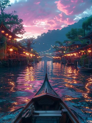 5D Diamond Painting Rivers, Diamond Painting Erwachsene Landschaft, DIY Basteln Erwachsene, Full Diamant Kunst Malerei Stickerei Kreuzstich Set, Zimmer Deko und Wanddekor, Geschenke 100x130cm G-9841 von MAYUPEOU