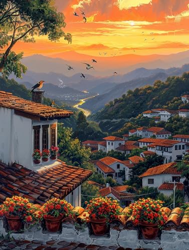 5D Diamond Painting Sonnenuntergang, Diamond Painting Erwachsene Landschaft, DIY Basteln Erwachsene, Full Diamant Kunst Malerei Stickerei Kreuzstich Set, Zimmer Deko Geschenke 100x130cm F-3498 von MAYUPEOU