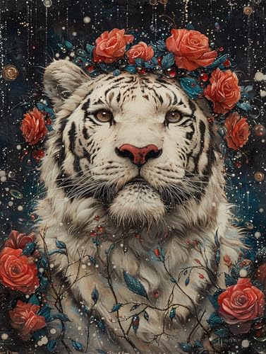 5D Diamond Painting Tiger, Diamond Painting Erwachsene Blume, DIY Basteln Erwachsene, Full Diamant Kunst Malerei Stickerei Kreuzstich Set, Zimmer Deko und Wanddekor, Als Geschenke 40X50cm T-5451 5D Diamond Painting Tiger, Diamond Painting Erwachsene Blume, DIY Basteln Erwachsene, Full Diamant Kunst Malerei Stickerei Kreuzstich Set, Zimmer Deko und Wanddekor, Als Geschenke 40X50cm T-5451 von MAYUPEOU