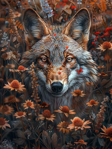 5D Diamond Painting Wolf, Diamond Painting Erwachsene Tier, DIY Basteln Erwachsene, Full Diamant Kunst Malerei Stickerei Kreuzstich Set, Zimmer Deko und Wanddekor, Als Geschenke 50x65cm D-5952 von MAYUPEOU
