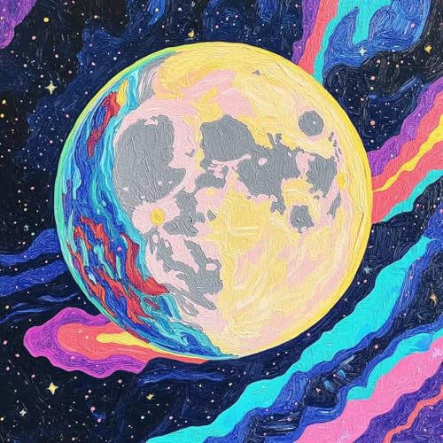 Malen Nach Zahlen Erwachsene Farbe,DIY Malen Nach Zahlen Planet, DIY Basteln Erwachsene Leinwand Kits Mit Pinseln und Acrylfarbe, Paint by Numbers Kits für Anfänger, Deko Wohnzimmer, 30x30cm 3-6616 von MAYUPEOU