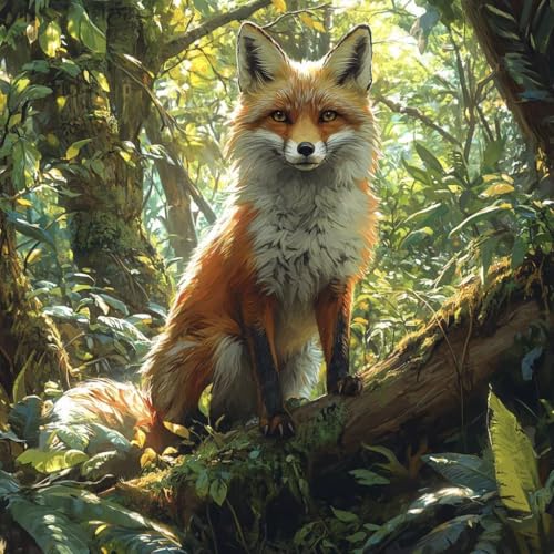 Malen Nach Zahlen Erwachsene Fuchs, Malen Nach Zahlen für Zimmer Deko, Baum DIY Basteln Erwachsene Leinwand Kits, DIY Paint by Numbers Kits Mit Pinseln und Acrylfarbe, Geschenke, 70x70cm F-7890 von MAYUPEOU