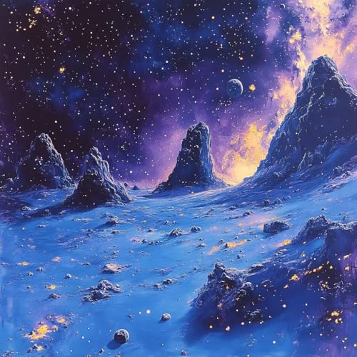 Malen Nach Zahlen Erwachsene Sternenhimmel,DIY Malen Nach Zahlen Planet, DIY Basteln Erwachsene Leinwand Kits Mit Pinseln und Acrylfarbe, Paint by Numbers Kits für Anfänger, Dekoration, 45x45cm 9-8374 von MAYUPEOU