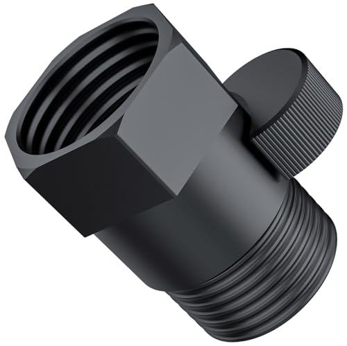 Messing-Dusch-Durchflussregelventil: Duschkopf-Absperrventil (weiblich und männlich), MAYYAYA Wasserdurchflussregelventile, für Handbrause oder Bidet-Sprüher, Griffhebel (schwarz) von MAYYAYA