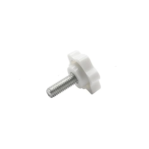MAYyhem M4 M5 M6 M8 M10 Weiß oder Gelb Pflaume Handfester Schraubengriff Bolzengewinde geformter Klemmmutternknopf Kohlenstoffstahl(White,20MM_M8*32MM) von MAYyhem