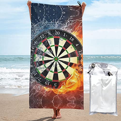 MAZBIT Schnell trocknendes Dart-Handtuch, super saugfähige Mikrofaser-Strandtücher mit einer Tragetasche für Reisen, Schwimmen, Camping, 70 x 140 cm von MAZBIT