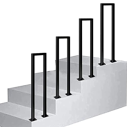 MAZHONG Schwarze Treppengeländer Bausätze U-förmige Eisen-Anti-rutsch-treppe Handlauf Nordisch Modern für Balkon, Korridor, Außenbereich Dekoratives Sicherheitsgeländer(Size:75CM) von MAZHONG