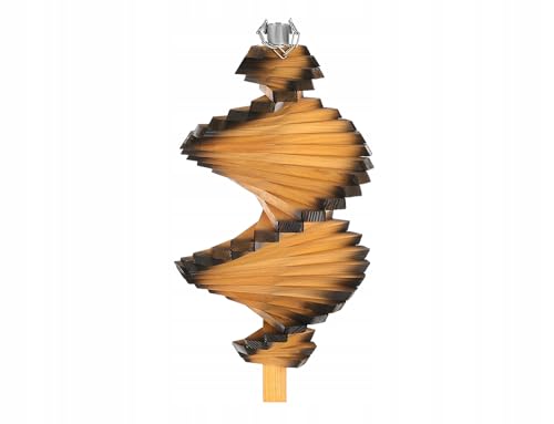 MAZUR Windspirale aus Holz 45 cm | Windspiel Garten | Twister | Wind Spirale | Windspiele | Wind Spinner | verbranntes Kiefernholz von MAZUR