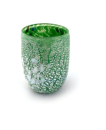 MAZZEGA ART & DESIGN - Muranoglas Giorgione, mundgeblasen und handgearbeitet auf der Insel Murano. Linie "I Colori di Murano", 350 ml, hergestellt in Italien (Grün) von MAZZEGA ART & DESIGN