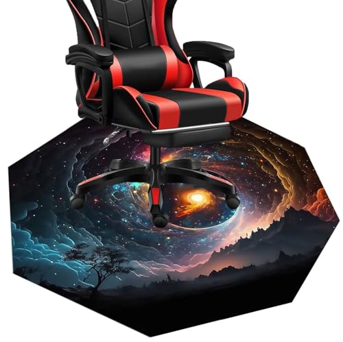 MAxba Achteckig Gaming Stuhl Teppich Bodenschutzmatte Bürostuhl for Hartböden Unterlage Schreibstuhlunterlage Bürostuhlunterlage (Color : 1, Size : 100cm) von MAxba