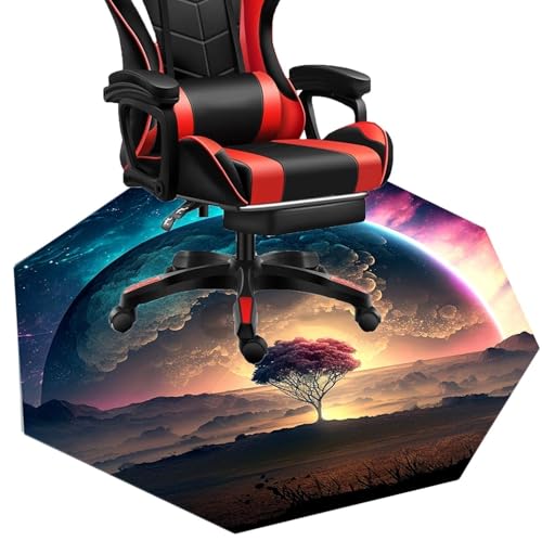 MAxba Achteckig Gaming Stuhl Teppich Bodenschutzmatte Bürostuhl for Hartböden Unterlage Schreibstuhlunterlage Bürostuhlunterlage (Color : 3, Size : 100cm) von MAxba