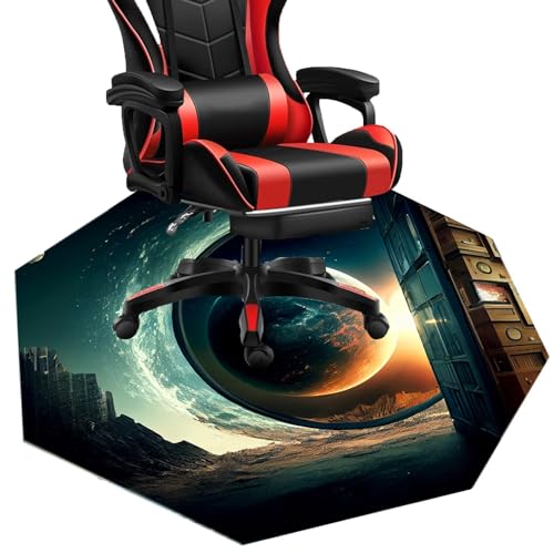 MAxba Achteckig Gaming Stuhl Teppich Bodenschutzmatte Bürostuhl for Hartböden Unterlage Schreibstuhlunterlage Bürostuhlunterlage (Color : 4, Size : 80cm) von MAxba