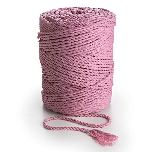 MB Cordas Macrame Kordel 4mm x 150 m Baumwollschnur - 3PLY gefärbtes Baumwollseil für Makramee Traumfänger, Wandbehang Feder, Pflanzenaufhänger und Geschenkverpackungen von MB Cordas