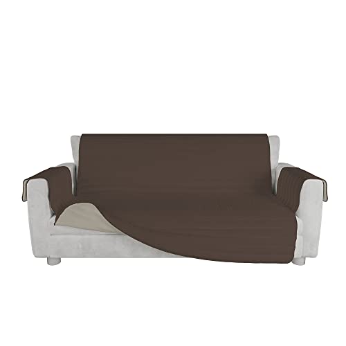 Italian Bed Linen Gesteppter Sofabezug Trendy, Braun/Creme, 3-Sitzer-Sofaüberwurf von Italian Bed Linen