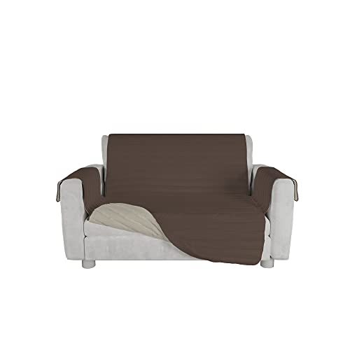 Italian Bed Linen Gesteppter Sofabezug Trendy, Braun/Creme, 2-Sitzer von Italian Bed Linen